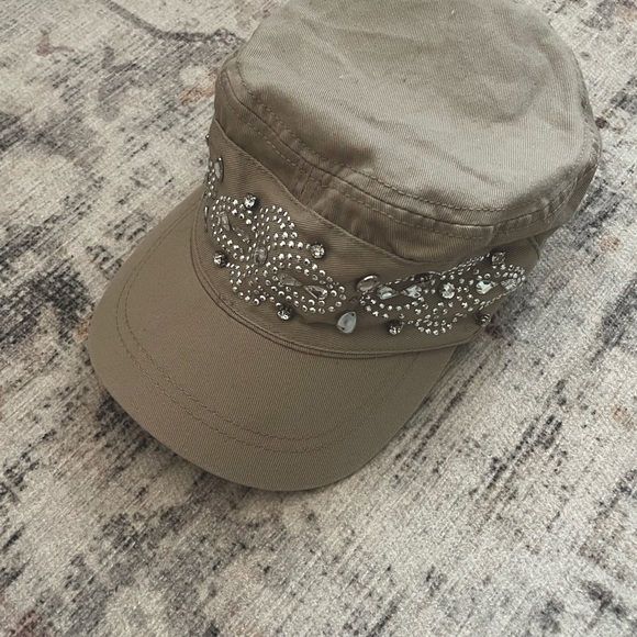 Beige Rhinestone Hat - Picture 2 of 3